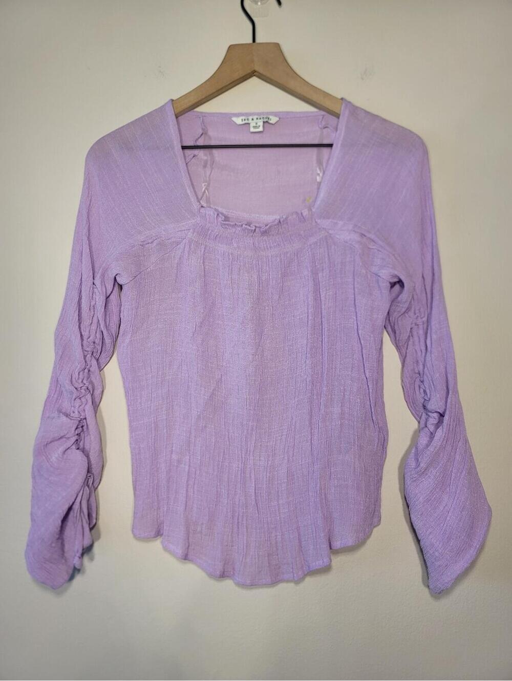 Lavender Square Neck Ruched Top Fairy Romance Festival Y2K S
